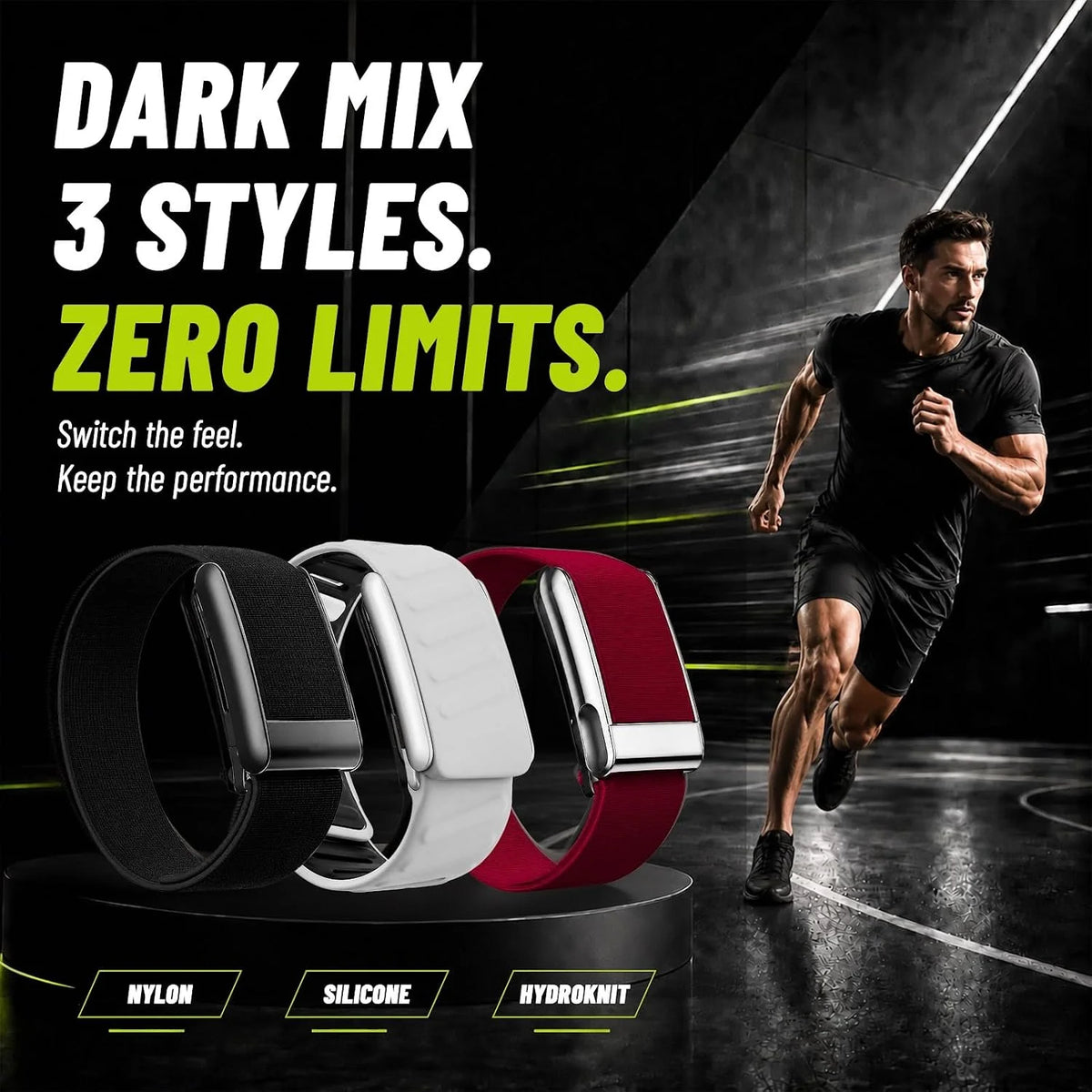 DADO Multi-Pack Wrist Bands Compatible with Whoop 5.0, Peak, One & Life MG – Hydroknit Nylon, Sport Silicone, Premium Nylon – Replacement Straps with Hook, Clasp, Quick Link Slider