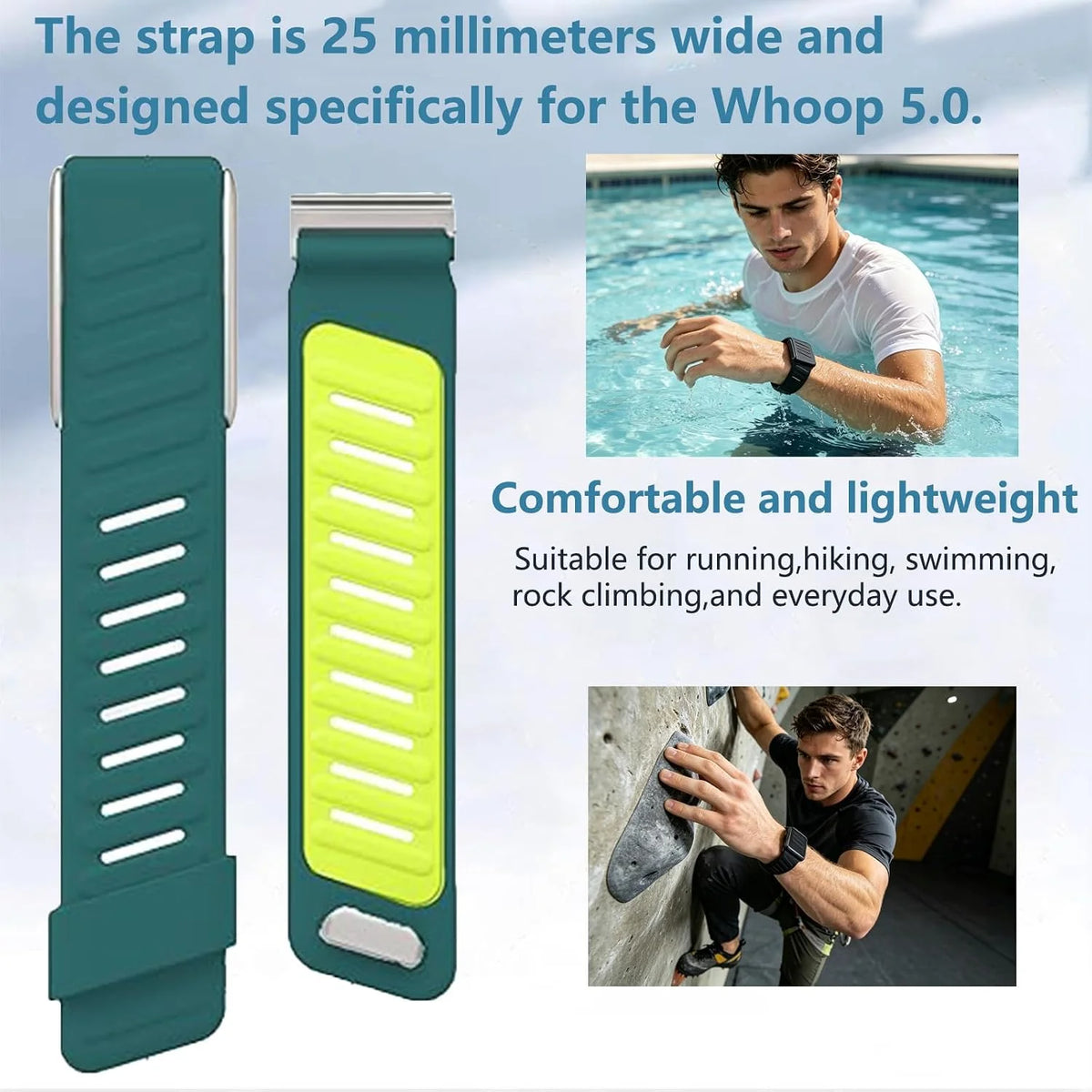 Silicone Wristband Compatible with Whoop 5.0/Whoop MG Band