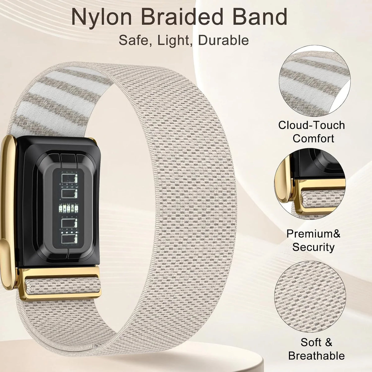 surundo Nylon Sport Band Compatible with Whoop Band One, Peak and Life/MG Strap Men Women, Breathable Nylon Adjustable Waterproof Replacement Wristbands Straps for Whoop Band 5.0