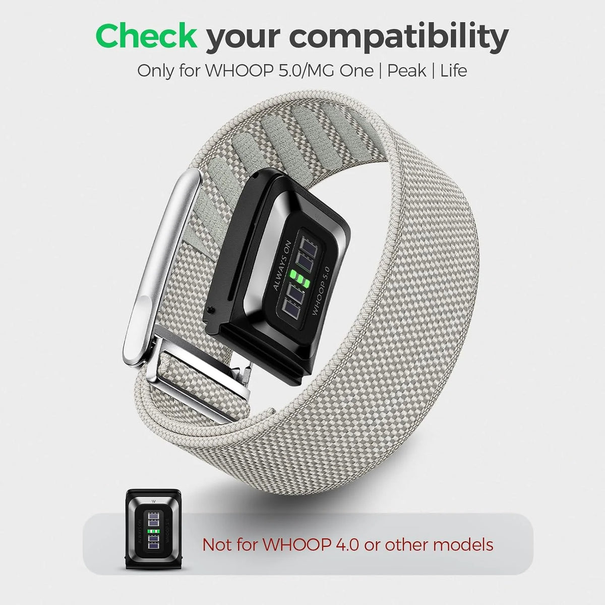 Tensea 3 Packs Nylon Sport Band for WHOOP 5.0/MG, One, Peak & Life