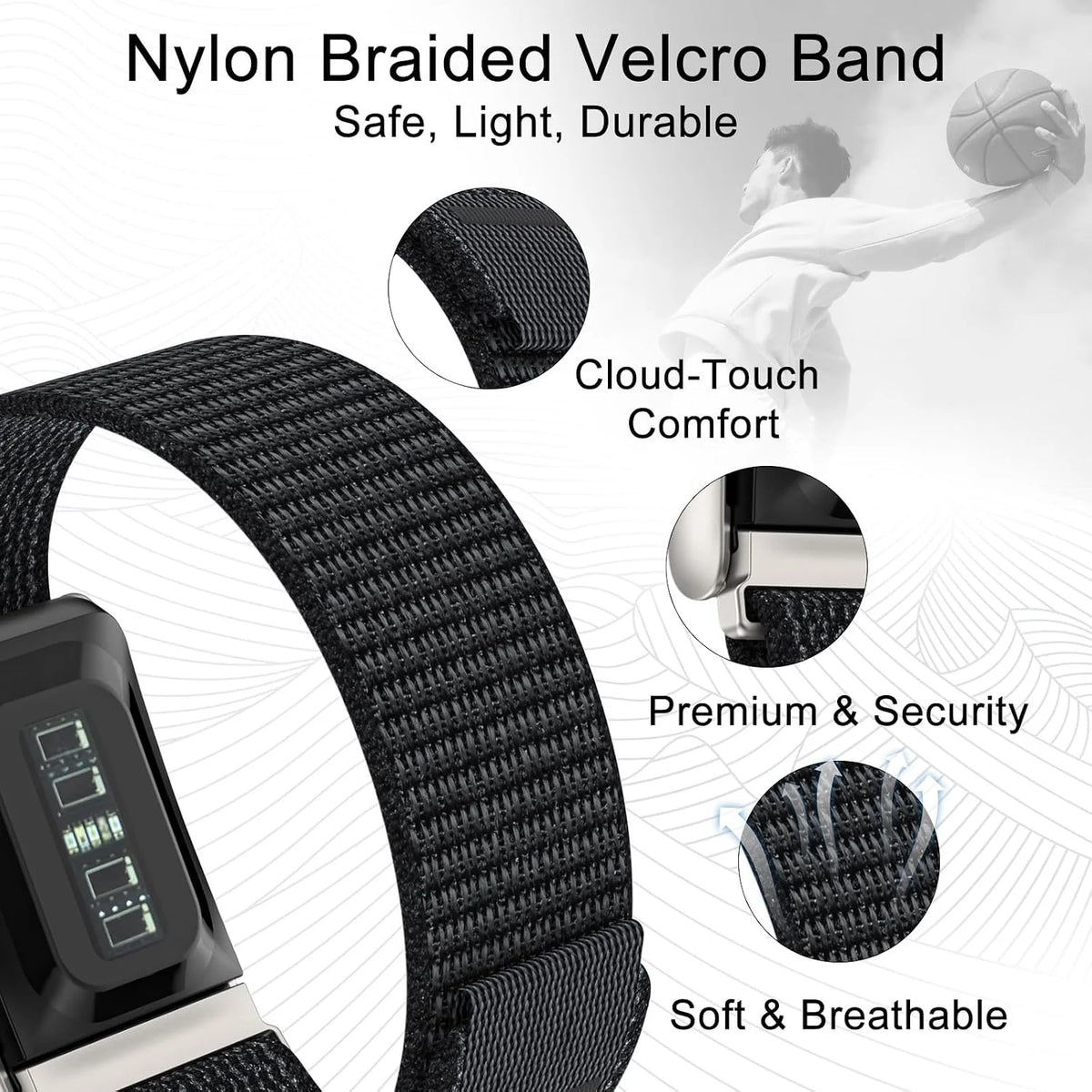 omee Nylon Sport Band Compatible with Whoop 5.0 Bands One, Peak and Life, Breathable Nylon Adjustable Waterproof Replacement Wristbands Straps for Whoop Band 5.0 – Not Compatible with Gen 4
