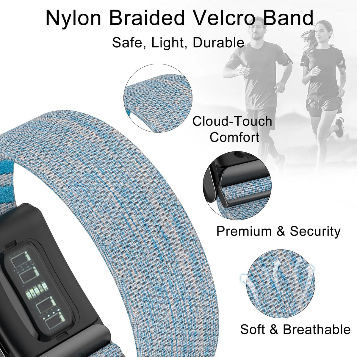 surundo Nylon Sport Band Compatible with Whoop Band 4.0 Strap Men Women, Breathable Nylon Adjustable Waterproof Replacement Wristbands Straps for Whoop Band 4.0