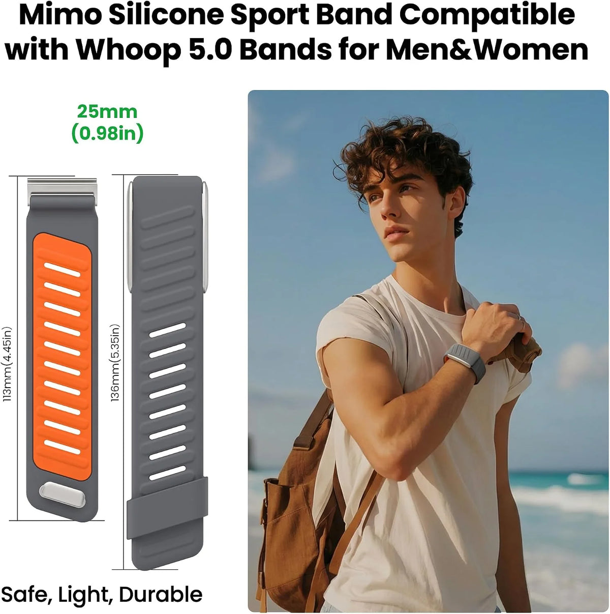 mimo Silicone Sport Band Compatible with Whoop 5.0 Band Strap for Men Women