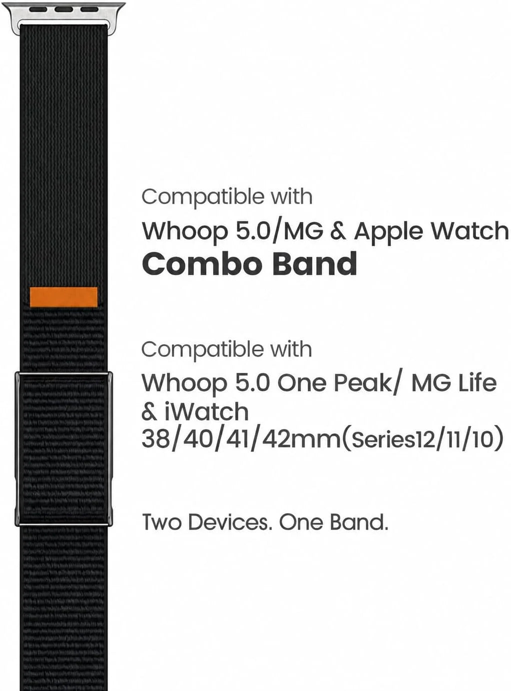 Nylon Sport Band Compatible with Whoop 5.0& Apple Watch Combo Band