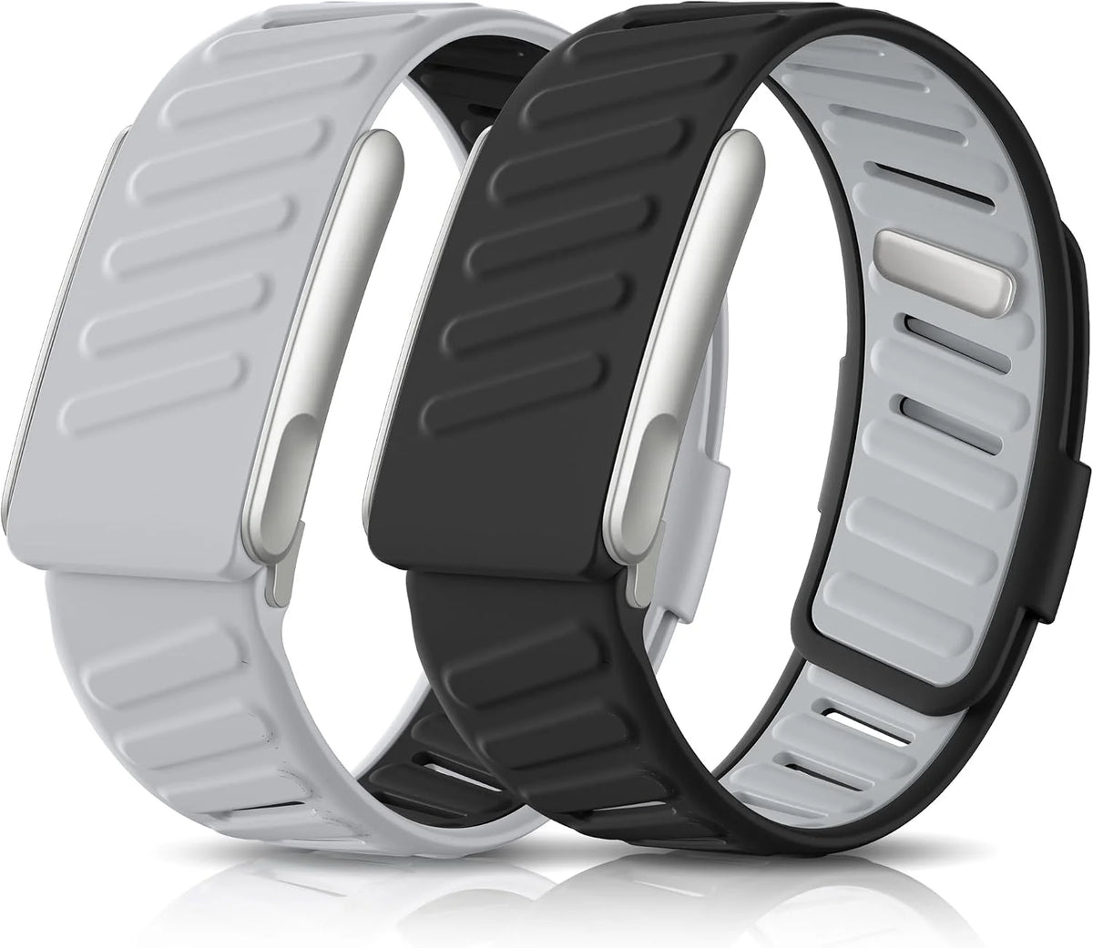 Getino 2 Pack Bands Compatible with Whoop 5.0 Bands One, Peak and MG/Life, Soft Silicone Breathable Waterproof Sport Adjustable Replacement Strap for Whoop Band 5.0 Women Men