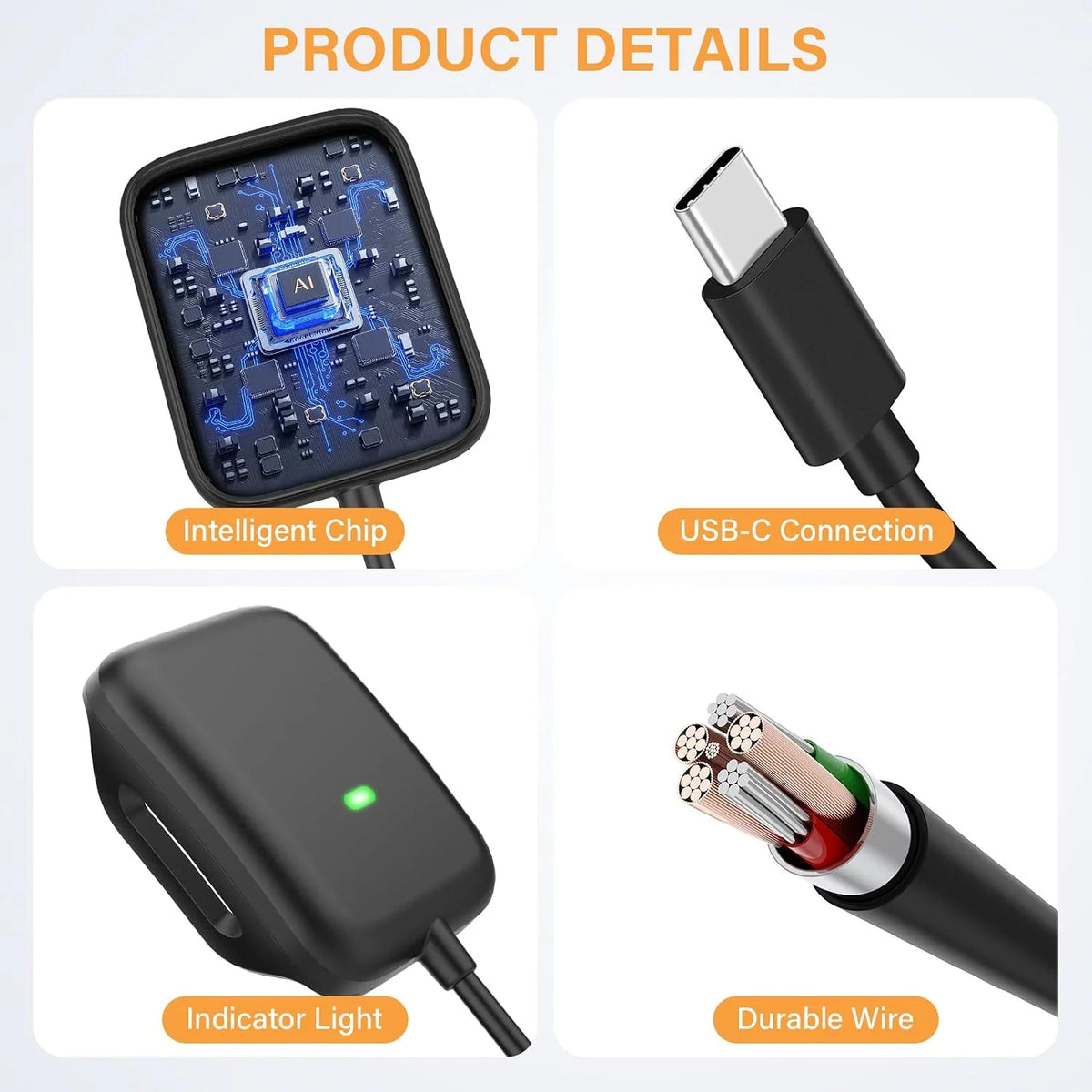 3.3Ft Type-C Charger for Whoop 5.0/MG Basic Smartwatch Charger