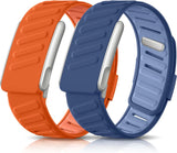 Getino 2 Pack Bands Compatible with Whoop 5.0 Bands One, Peak and MG/Life, Soft Silicone Breathable Waterproof Sport Adjustable Replacement Strap for Whoop Band 5.0 Women Men