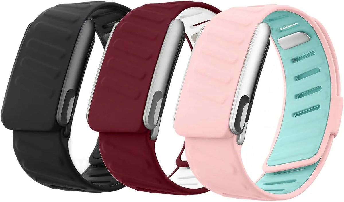 3 Pack SportFlex Silicone Bands Compatible with WHOOP 5.0/MG Flexible Sport Wrist Straps, Adjustable Water-Resistant Sweat-Resistant Bands for Active and Daily Wear, Not for Gen 4